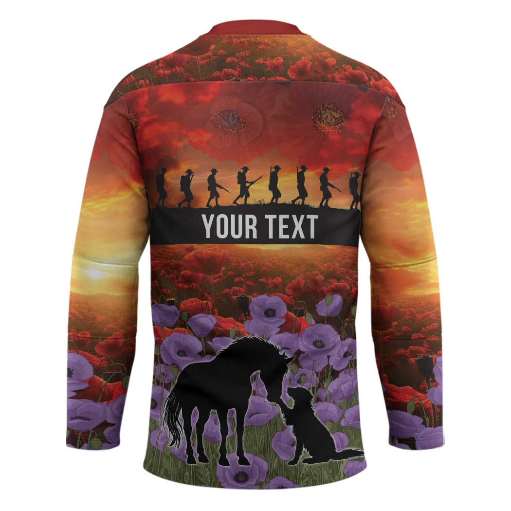Personalised ANZAC Day Hockey Jersey Remembering the Animals of War