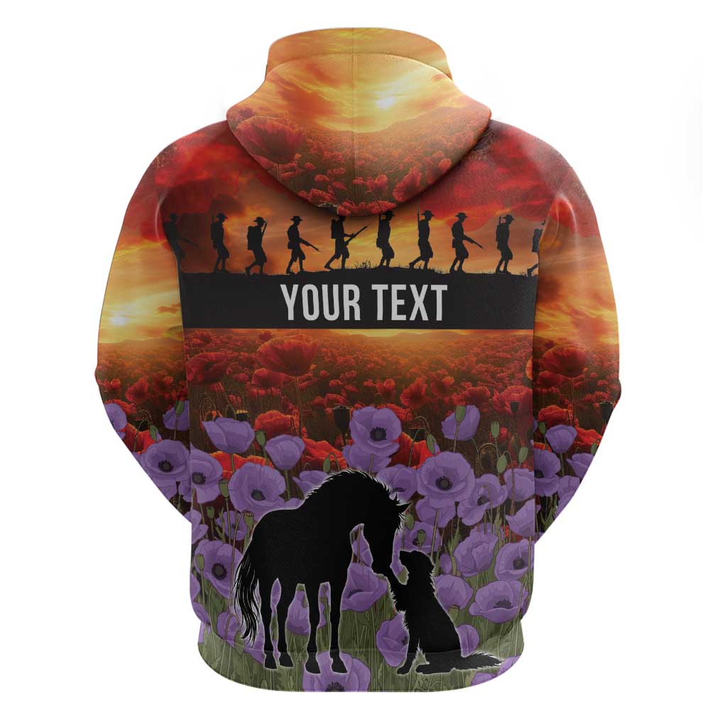 Personalised ANZAC Day Hoodie Remembering the Animals of War