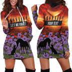 Personalised ANZAC Day Hoodie Dress Remembering the Animals of War