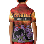 Personalised ANZAC Day Kid Polo Shirt Remembering the Animals of War