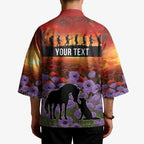 Personalised ANZAC Day Kimono Remembering the Animals of War