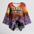 Personalised ANZAC Day Kimono Sleeve Blouse Remembering the Animals of War