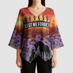Personalised ANZAC Day Kimono Sleeve Blouse Remembering the Animals of War