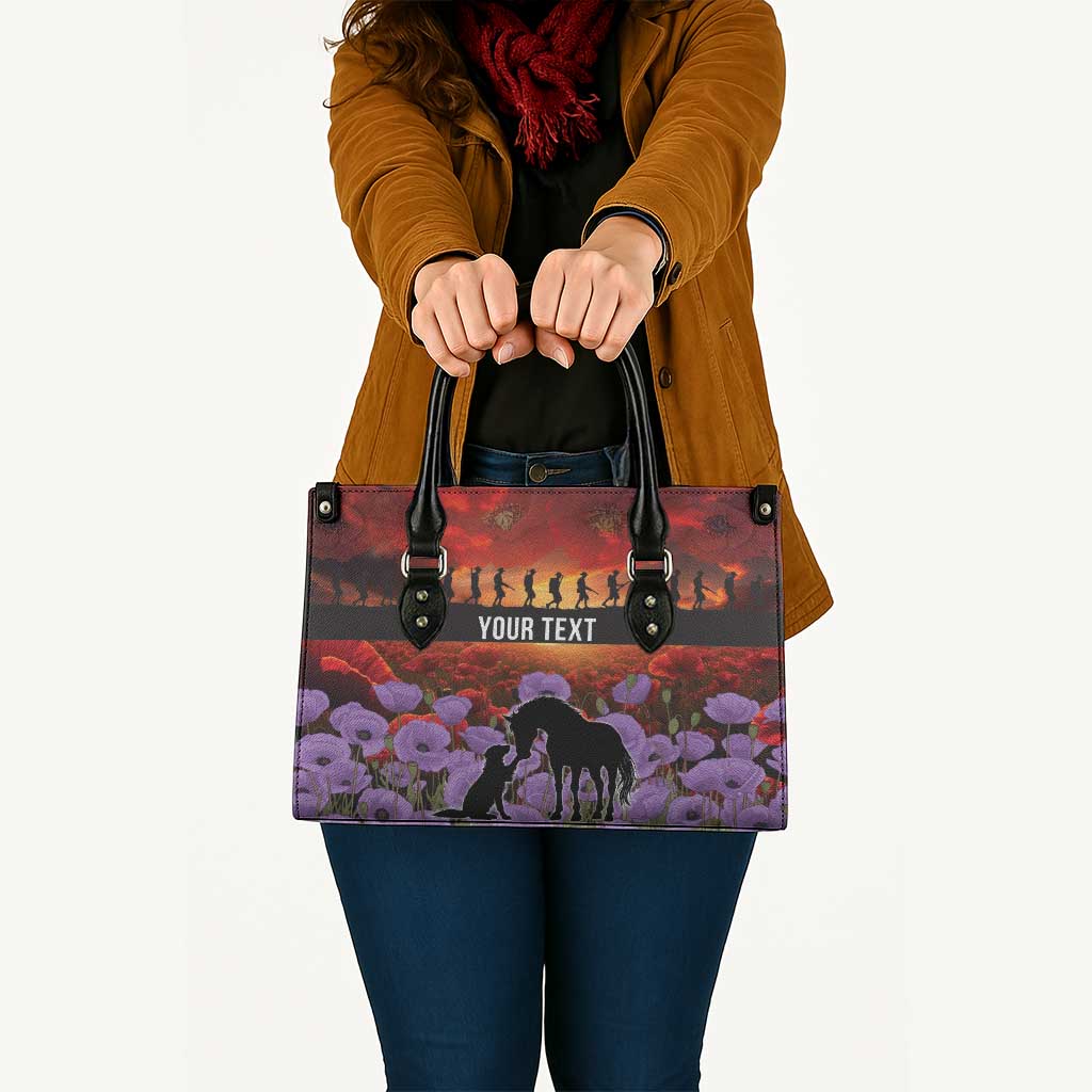 Personalised ANZAC Day Leather Bag Remembering the Animals of War
