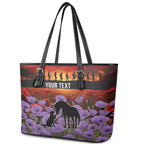 Personalised ANZAC Day Leather Tote Bag Remembering the Animals of War