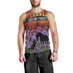 Personalised ANZAC Day Men Tank Top Remembering the Animals of War