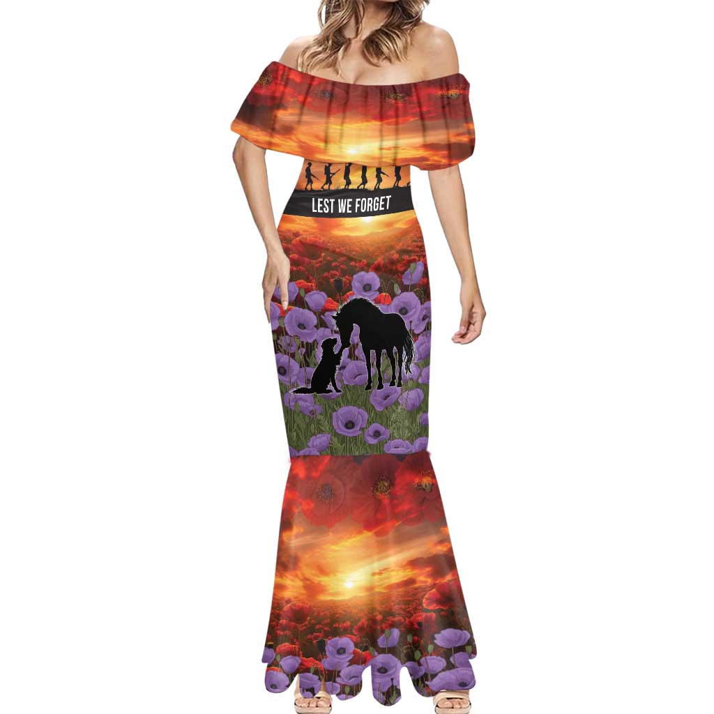 Personalised ANZAC Day Mermaid Dress Remembering the Animals of War