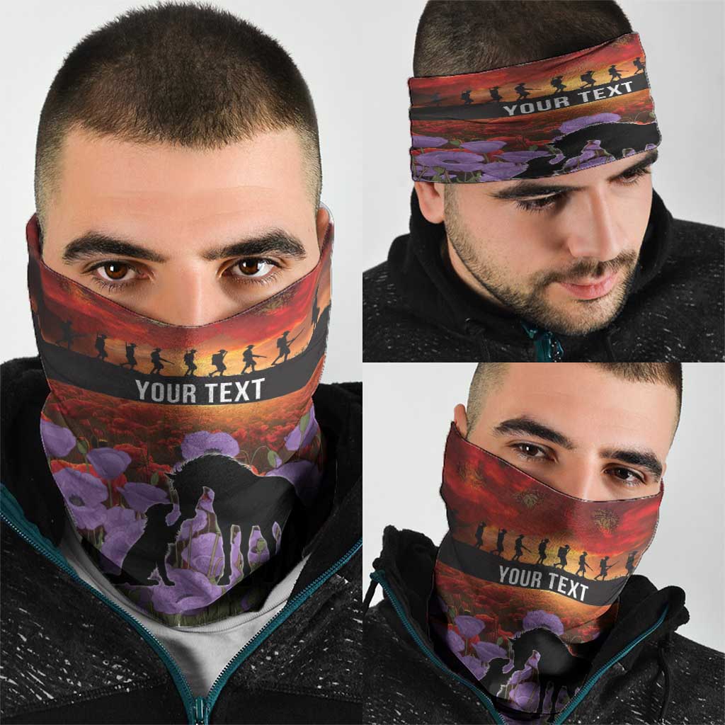 Personalised ANZAC Day Neck Gaiter Remembering the Animals of War