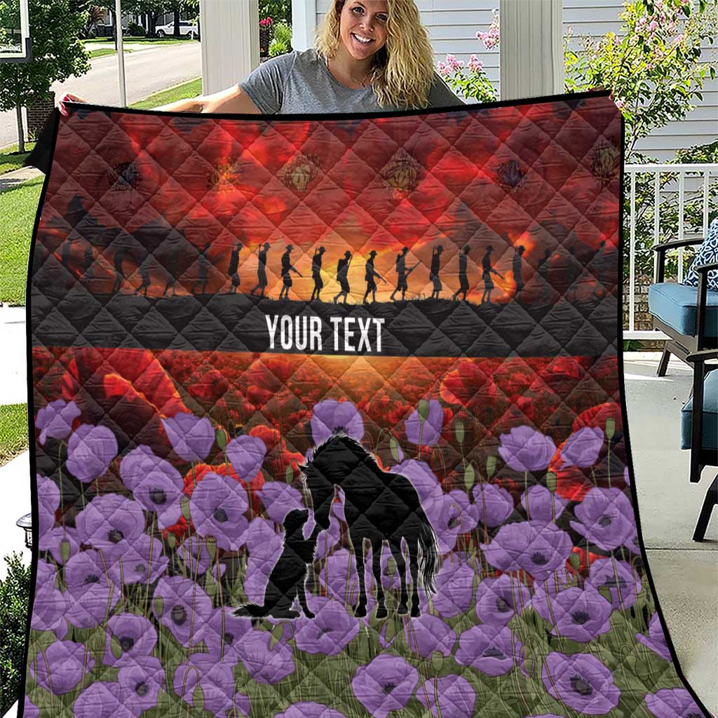Personalised ANZAC Day Quilt Remembering the Animals of War