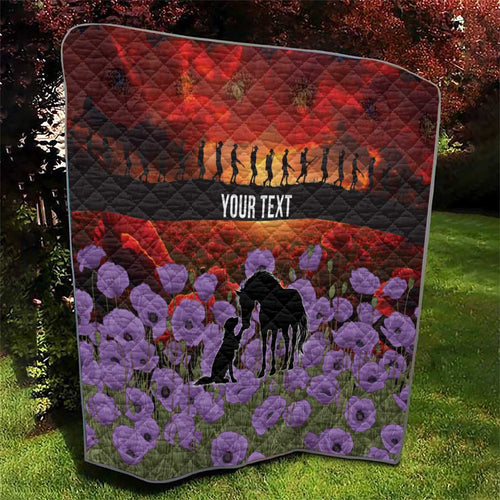 Personalised ANZAC Day Quilt Remembering the Animals of War