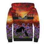 Personalised ANZAC Day Sherpa Hoodie Remembering the Animals of War