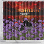 Personalised ANZAC Day Shower Curtain Remembering the Animals of War