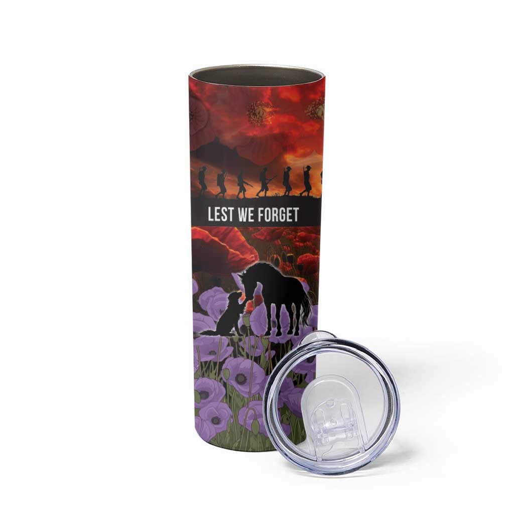 Personalised ANZAC Day Skinny Tumbler Remembering the Animals of War
