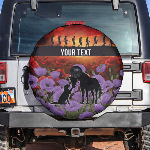Personalised ANZAC Day Spare Tire Cover Remembering the Animals of War