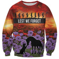 Personalised ANZAC Day Sweatshirt Remembering the Animals of War
