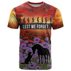 Personalised ANZAC Day T Shirt Remembering the Animals of War
