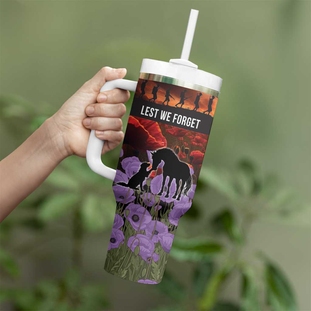 Personalised ANZAC Day Tumbler With Handle Remembering the Animals of War