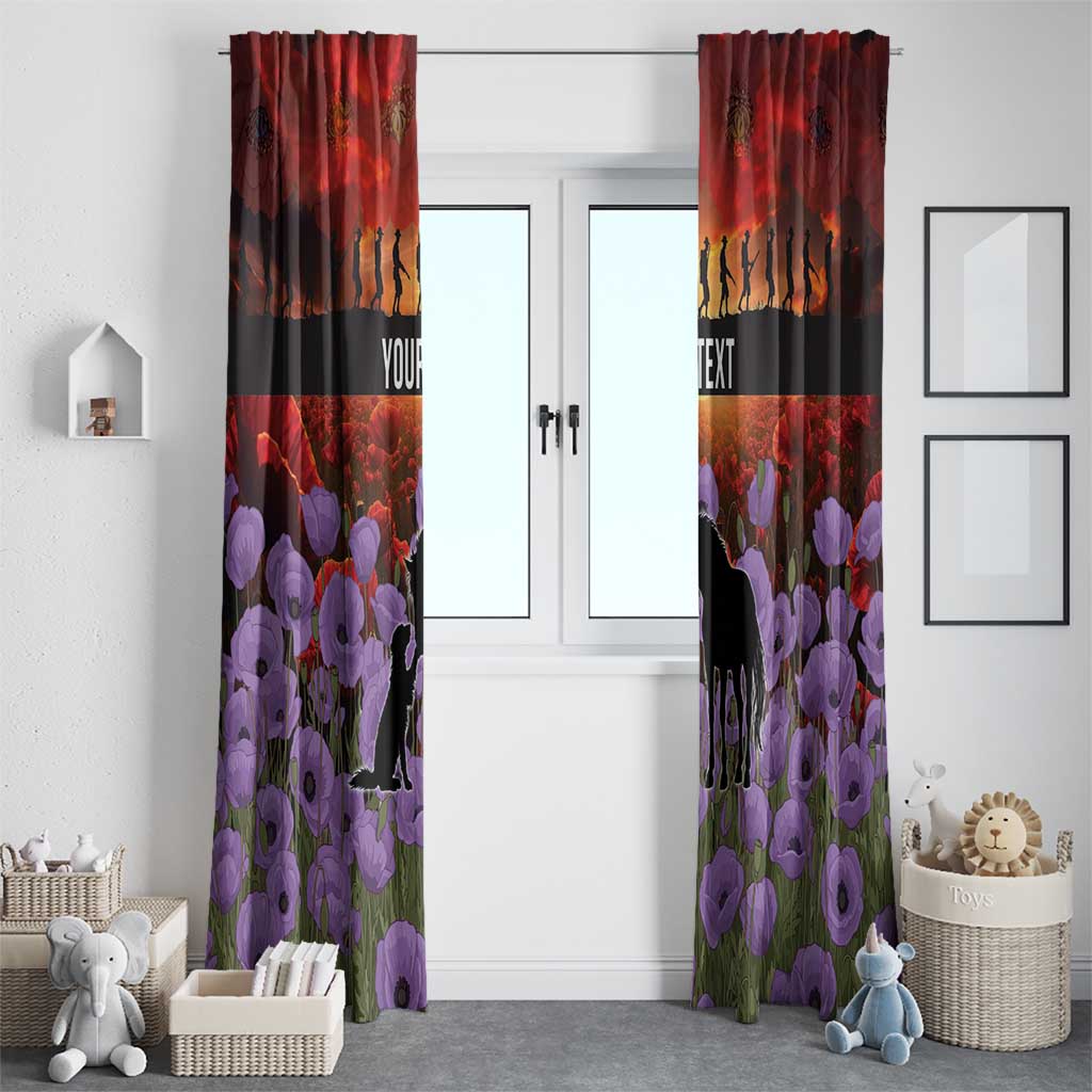 Personalised ANZAC Day Window Curtain Remembering the Animals of War