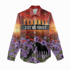 Personalised ANZAC Day Women Casual Shirt Remembering the Animals of War