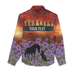 Personalised ANZAC Day Women Casual Shirt Remembering the Animals of War
