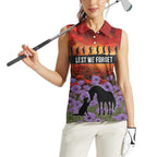 Personalised ANZAC Day Women Sleeveless Polo Shirt Remembering the Animals of War