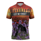 Personalised ANZAC Day Zipper Polo Shirt Remembering the Animals of War