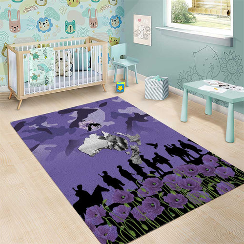 ANZAC Day Area Rug Lest We Forget the Animals Too