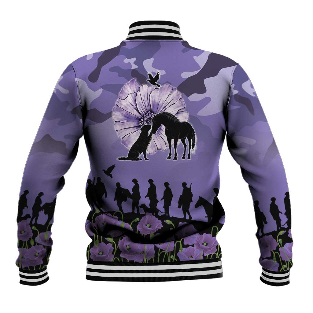 ANZAC Day Baseball Jacket Lest We Forget the Animals Too