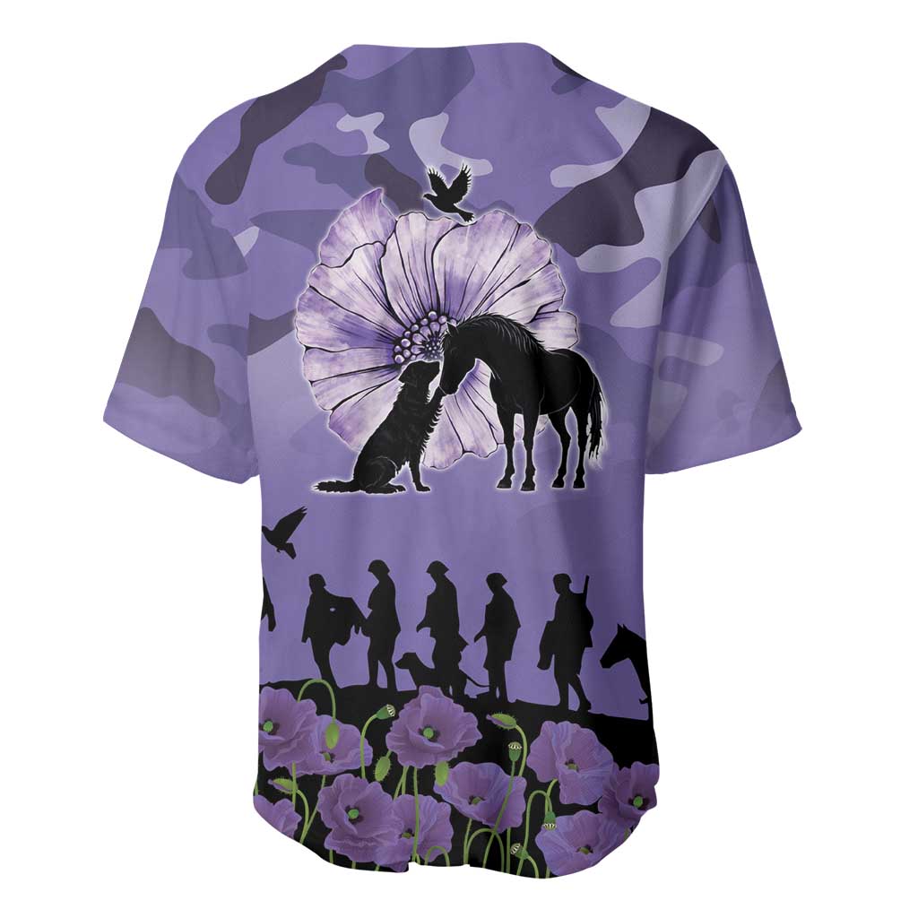 ANZAC Day Baseball Jersey Lest We Forget the Animals Too