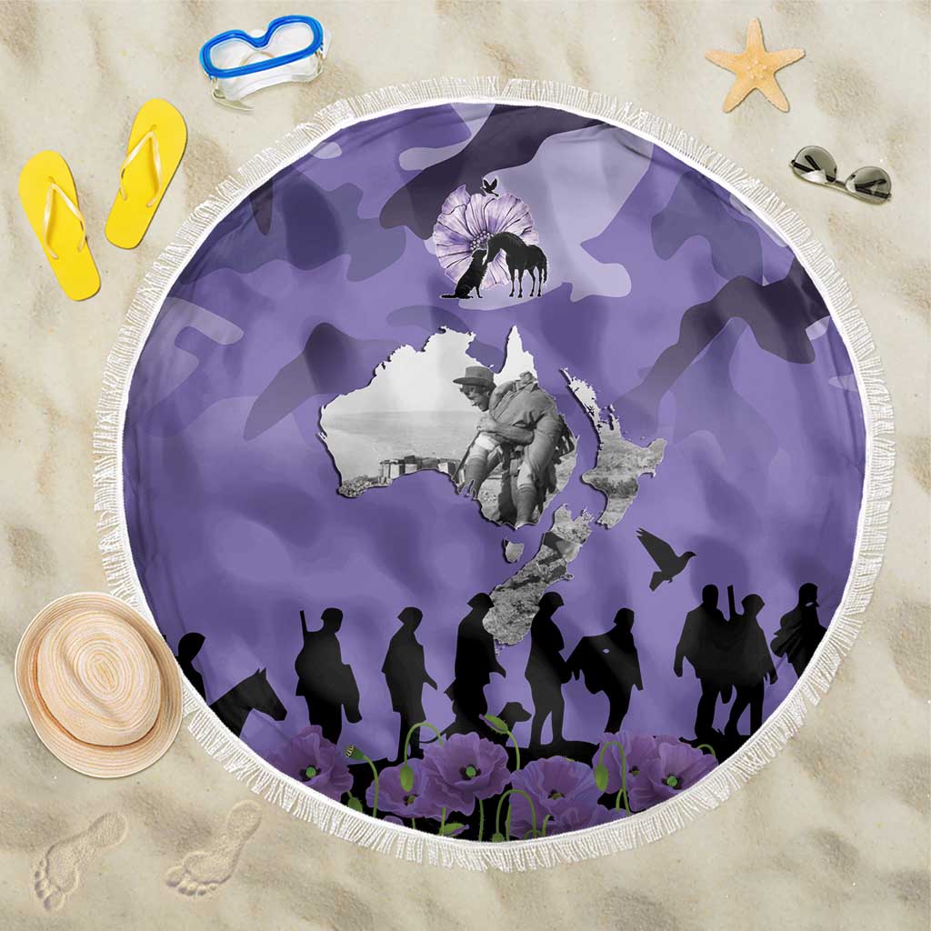 ANZAC Day Beach Blanket Lest We Forget the Animals Too