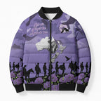 ANZAC Day Bomber Puffer Jacket Lest We Forget the Animals Too