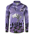 ANZAC Day Button Sweatshirt Lest We Forget the Animals Too