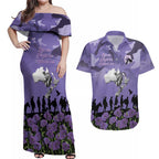 ANZAC Day Couples Matching Off Shoulder Maxi Dress and Hawaiian Shirt Lest We Forget the Animals Too