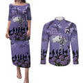 ANZAC Day Couples Matching Puletasi and Long Sleeve Button Shirt Lest We Forget the Animals Too