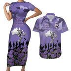 ANZAC Day Couples Matching Short Sleeve Bodycon Dress and Hawaiian Shirt Lest We Forget the Animals Too