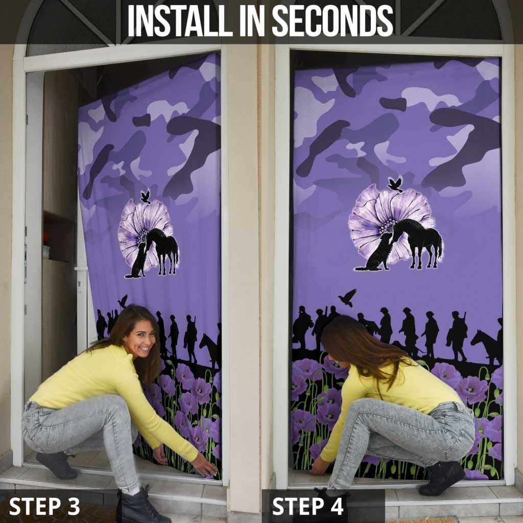 ANZAC Day Door Cover Lest We Forget the Animals Too