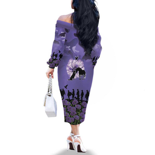 ANZAC Day Family Matching Off The Shoulder Long Sleeve Dress and Hawaiian Shirt Lest We Forget the Animals Too