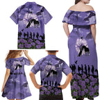 ANZAC Day Family Matching Off Shoulder Maxi Dress and Hawaiian Shirt Lest We Forget the Animals Too