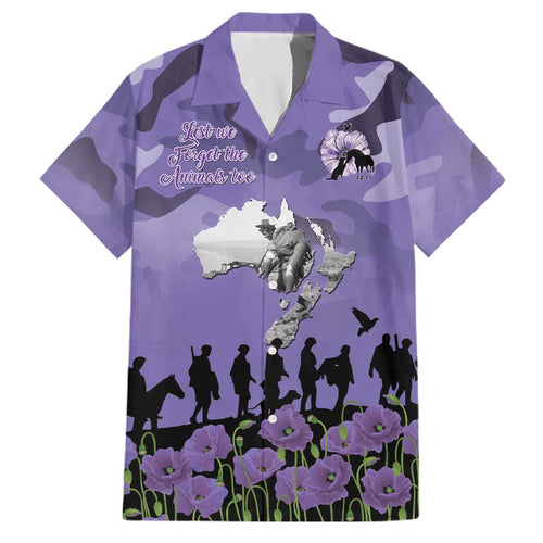 ANZAC Day Family Matching Off Shoulder Maxi Dress and Hawaiian Shirt Lest We Forget the Animals Too