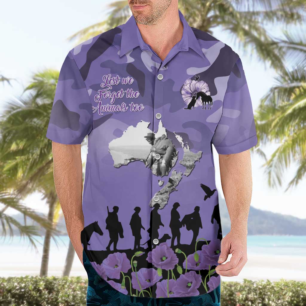 ANZAC Day Hawaiian Shirt Lest We Forget the Animals Too