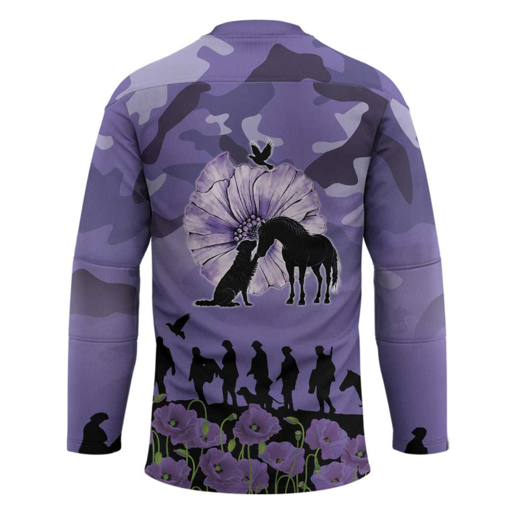 ANZAC Day Hockey Jersey Lest We Forget the Animals Too