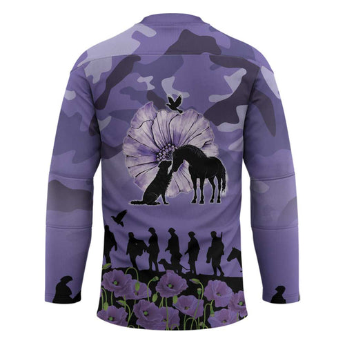 ANZAC Day Hockey Jersey Lest We Forget the Animals Too