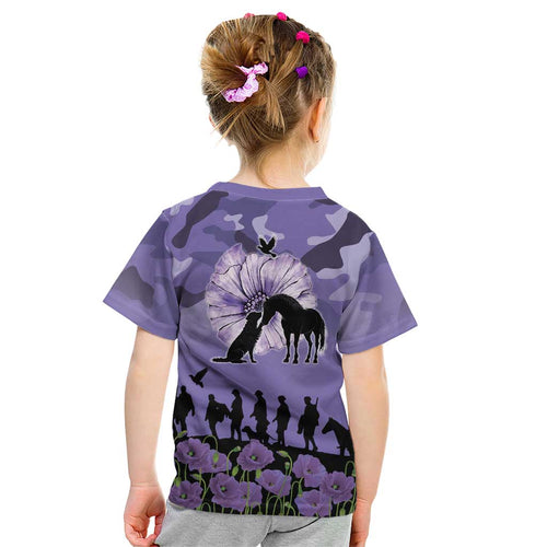 ANZAC Day Kid T Shirt Lest We Forget the Animals Too