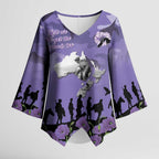ANZAC Day Kimono Sleeve Blouse Lest We Forget the Animals Too