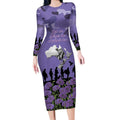 ANZAC Day Long Sleeve Bodycon Dress Lest We Forget the Animals Too