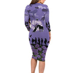 ANZAC Day Long Sleeve Bodycon Dress Lest We Forget the Animals Too