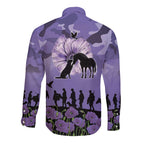 ANZAC Day Long Sleeve Button Shirt Lest We Forget the Animals Too