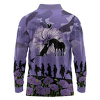ANZAC Day Long Sleeve Polo Shirt Lest We Forget the Animals Too