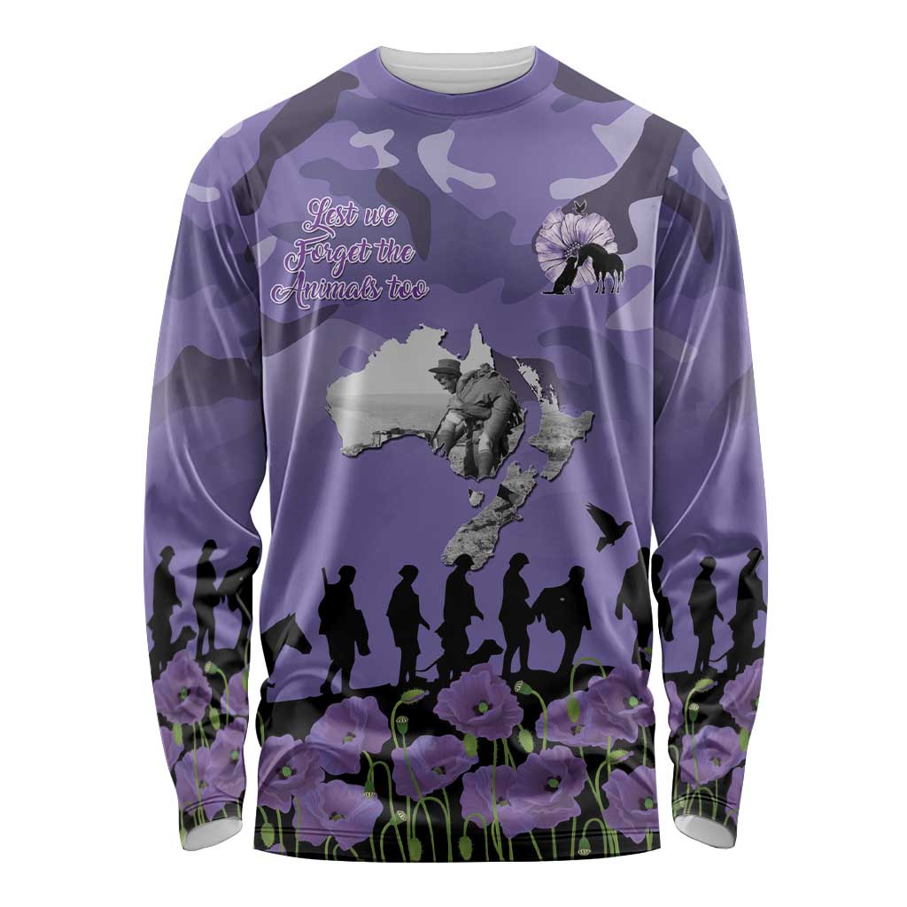 ANZAC Day Long Sleeve Shirt Lest We Forget the Animals Too