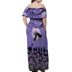 ANZAC Day Off Shoulder Maxi Dress Lest We Forget the Animals Too
